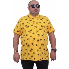 Moc Grande Mocgrande Erkek Büyük Beden Polo Yaka Tişört Palm 24460 Sarı