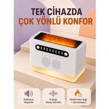 İlk El Grup Hoparlörlü Simüle Alev Işıklı Çok Fonksiyonlu Gece Lambası