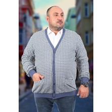 Moc Grande Mocgrande Büyük Beden Düğmeli Hırka 22801 Indıgo