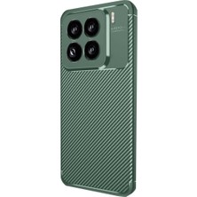 Uravas Store Xiaomi Mi 15 Pro Kılıf Auto Focus Karbon Kapak - Koyu Yeşil