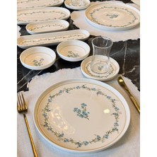 Massimo 29 Parça Fleur Blue Porselen Kahvaltı Takımı