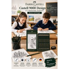 ArtMaster Resim Kalemi Teneke Kutu Faber Castell Dereceli Kalem Seti Karakalem 12 Li Set 5b 4b 3b 2b B Hb F H 2h 3h 4h 5h