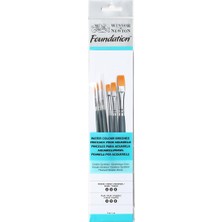 Winsor & Newton : Foundation : Kısa Saplı Sentetik Sulu Boya Fırçası Seti : No.1 : 6 Parça
