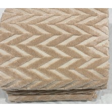 Kumaşçıtr Kaymaz Tabanlı Well Soft Koltuk & Çekyat Örtüsü 170×215 cm – Zigzag Desen Camel