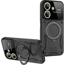 Uravas Store Xiaomi Redmi 13C Kılıf Joy Lens Standlı Kapak - Siyah