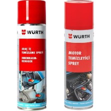 Würth Motor Temizleyici Sprey + Araç Içi Temizleyici Sprey 500 ml
