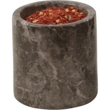 Roza Mermer Baharatlık 8x8 cm Mermer Tuzluk Masaüstü Baharatlık Kahverengi