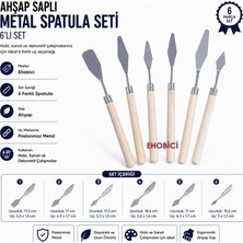 Ehobici Ahşap Saplı Metal Spatula Seti 6'lı