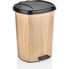 Ultra Lux Kalite Pedallı Çöp Kovası 20 Litre Grande Ahşap Desen Içinde Çıkabilen Extra Kova