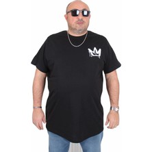 Moc Grande Mocgrande Erkek Büyük Beden Sıfır Yaka Tişört King 25141 Sıyah