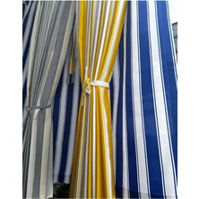 AyrStore Nivemeshome Branda Balkon Perdesi Kornişli ve Bağcıklı Fon Perde,sarı-Beyaz 320 x 200