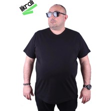 Moc Grande Mocgrande Erkek Büyük Beden Likralı Basic V Yaka Tişört 11170 Sıyah