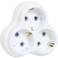 3lü Golyat Fiş, Üçlü Topraklı Priz Duvar Tipi Çoklayıcı Fiş, 16A 250 Volt, Max 3600 Watt (