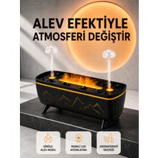Zenviaa Alev Efektli Hava Nemlendirici 280 ml Esansiyel Yağ Uyumlu Jöle Yağmur Efektli Difüzör