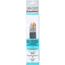 Winsor & Newton : Foundation : Kısa Saplı Sentetik Sulu Boya Fırçası Seti : No.2 : 6 Parça
