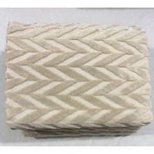 Kumaşçıtr Kaymaz Tabanlı Well Soft Koltuk & Çekyat Örtüsü 170×215 cm – Zigzag Desen Taş Rengi
