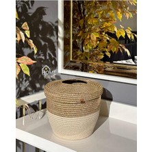 AyrStore Home Turko Jüt, Hasır, Çöp Kovası, Mutfak Çöp Kovası, Banyo Çöp Kovası, Doğal, Natürel,