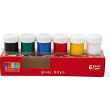 BURADABULDUN Südor Guaj Boya 6 Renk 20 ml Canlı Renkler Çocuklar Için Boyama ve Resim Seti
