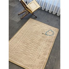 Veldena Diz Ağrıtmayan Kadife Seccade, 70 x 120 Cm, Açık Bej