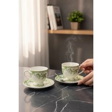 Onedekor 2 Kişilik Vintage Green Kahve Fincanı