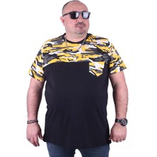 Moc Grande Mocgrande Büyük Beden Cepli Camouflage Erkek Tişört 23145 Hardal