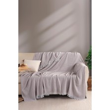 Carden Organik Pamuklu Kaymaz Koltuk Örtüsü Desenli 200X230 cm Kanepe Çekyat Buldan Bezi Bej