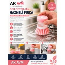 Ak Avm Hazneli Bulaşık Fırçası Sıvı Deterjan Hazneli Mutfak Temizlik Fırçası Ergonomik Tasarım