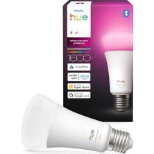 AyrStore Philips Hue LED A67 Lamba, Beyaz ve Renkli Ambiyans, E27 Duy, 11,8 W, Tam Spektrumlu Işık 1000 K-
