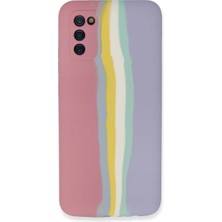 Uravas Store Samsung Galaxy A03S Kılıf Ebruli Lansman Silikon - Pembe-Lila