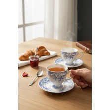 Onedekor 2 Kişilik Vintage Blue Kahve Fincanı