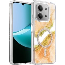 Zenviaa Onegif Xiaomi Redmi 15C 4g Lotus Simli Magsafe Kapak - Turuncu ZENVIAAC12