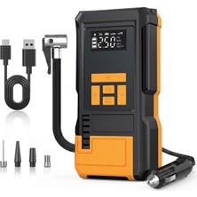 AyrStore 6000MAH Taşınabilir Hava Pompası - 150 Psı Dijital Kompresör, 12V Çakmaklık ve Şarjlı Kablos