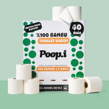 AyrStore %100 Bambu "extra Uzun Rulo" 40 Tuvalet Kağıdı Naked Doğal Beyaz