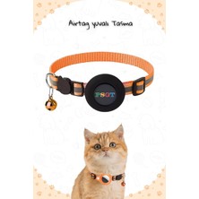 AyrStore Psgt Kedi Tasması, Ayarlanabilir, Airtag Yuvalı, Turuncu