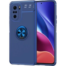 Hace Bazaar Xiaomi Poco F3 Kılıf Range Yüzüklü Silikon - Mavi -Hcb