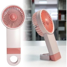 AyrStore Aksesuarcı Şarjlı Mini El Fanı Standlı Çantaya Kemere Asılabilir, 3 Modlu Güçlü Serinletic