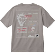 Happıness Baskılı Oversize Unisex Tişört – Streetwear, %100 Pamuk