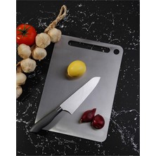 AyrStore Cooker Lüx 34X24 cm Paslanmaz Çelik Kesim Panosu