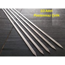 AyrStore 10 Adet 55 cm Paslanmaz Çelik Krom Şiş Kuşbaşı-Tavuk-Kanat- Kebap Şişi Adana Ömürlük