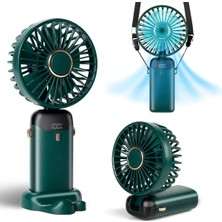 AyrStore Taşınabilir El Vantilatörü, Mini Fan Tip-C Şarj Edilebilir, LED Ekranlı 4000MAH Pille Çalış