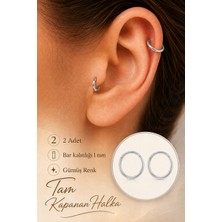 Sacce Scarves & Accessories 2 Adet Tam Kapanan Halka Piercing Çelik 1 mm Tragus Helix Burun Kıkırdak