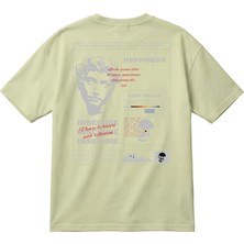Happıness Baskılı Oversize Unisex Tişört – Streetwear, %100 Pamuk