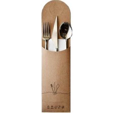 AyrStore Kraft Çatal Kaşık Bıçak Kılıfı - 100 Adet