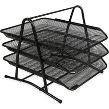 AyrStore Globox Metal Evrak Rafı 3'lü - Siyah