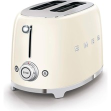 AyrStore Smeg Beyaz TSF01CREU Retro Krem 2x2 Slot Ekmek Kızartma Makinesi