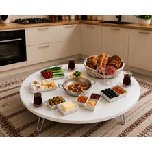 Valu Home 90 cm Yuvarlak Yer Sofrası Katlanabilir Yer Masası Orta Sehpa Kahvaltı Masası Çay Sofrası