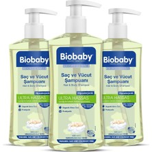 AyrStore Biobaby Ultra Hassas Bebek Şampuanı – Saç ve Vücut Için, Organik Elma Özlü-3'lü Set (500