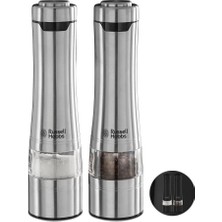 AyrStore Russell Hobbs Elektrikli Tuz ve Karabiber Öğütücü Seti, Baharat Değirmenleri, Paslanmaz Çelik