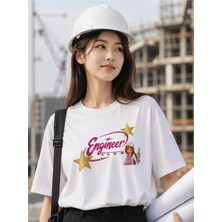 BarsDepo Engineer Club Mühendis Temalı Baskılı Tişört – Kadın Mühendislere Özel Tasarım Unisex T-Shirt | Premium Kalite