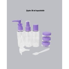 Seyahat Banyo Seti 5 Parça Şeffaf Taşıma Çantalı 30 ml